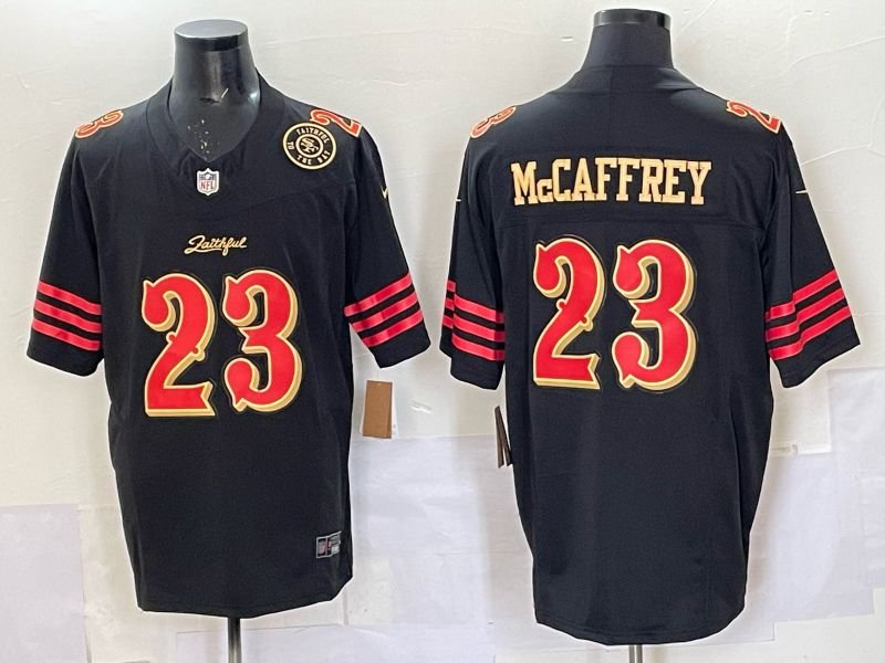 Men Nike San Francisco 49ers #23 Mccaffrey black 5th generation Limited NFL 2025 Jersey 0063
